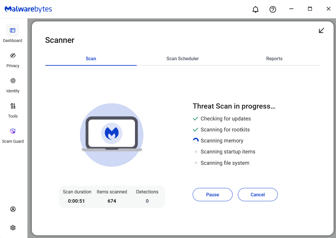 Malwarebytes V5 Scan